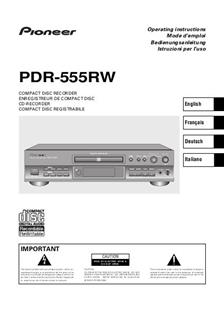 Pioneer PDR 555RW manual. Camera Instructions.